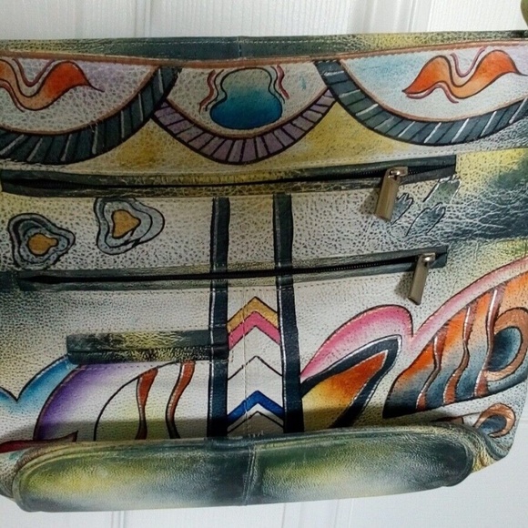 BIACCI purse handbag hand-painted multicoloured medium size - Picture 5 of 9